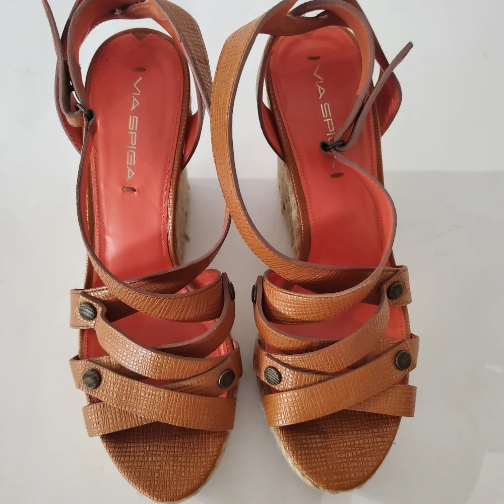 VIA SPIGA 8.5 Karla Wedge Sandals Wedge 4.75